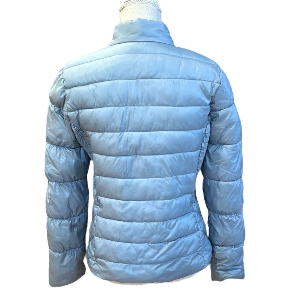 Via Spiga Ice Blue Smocked Quilted Puffer Jacket Size S - Picture 11 of 12
